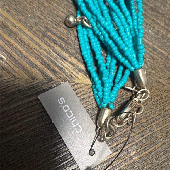 Chico’s Turquoise Multi-Strand Beaded Necklace  (BR444) - Picture 8 of 9